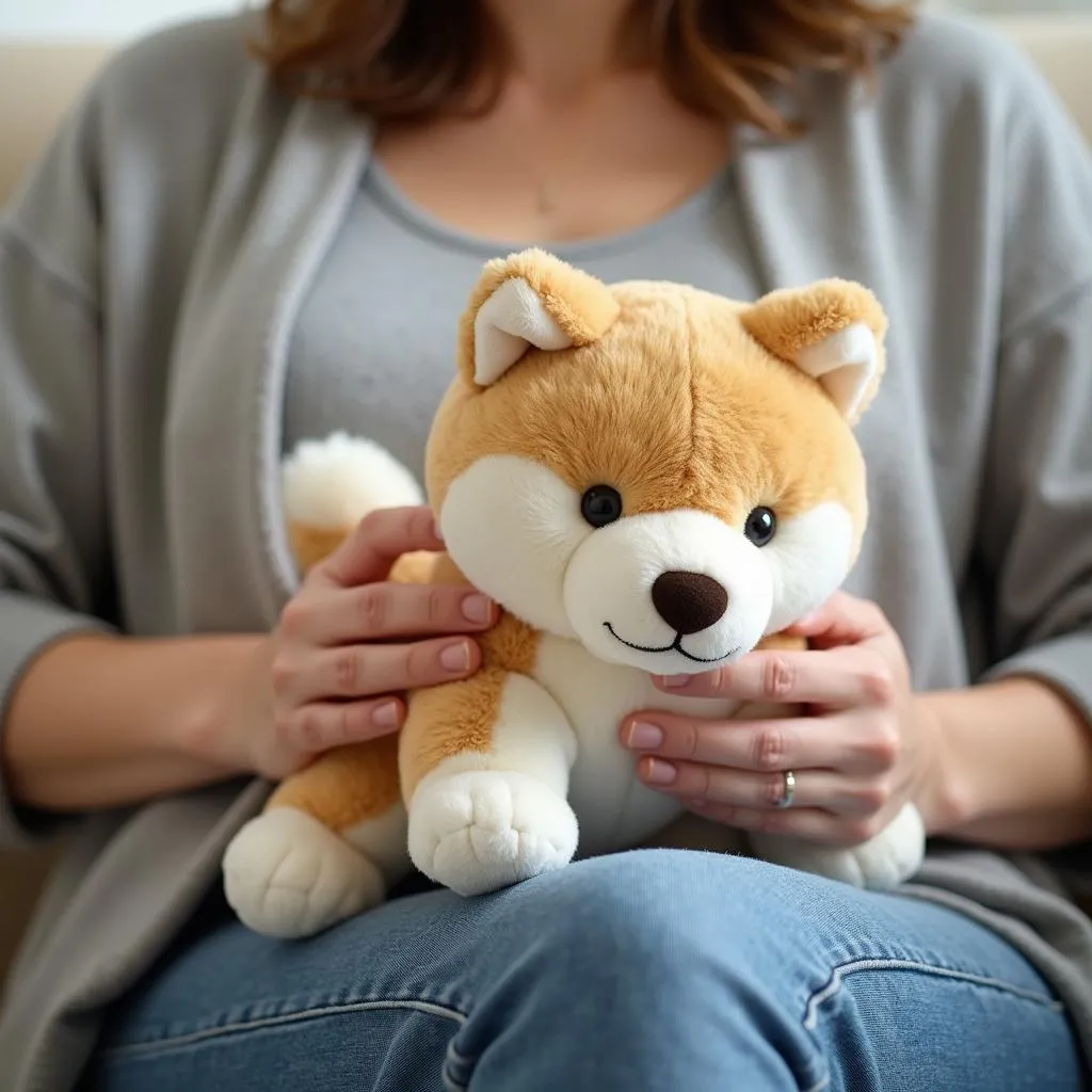 Akita dog plush toy for adults