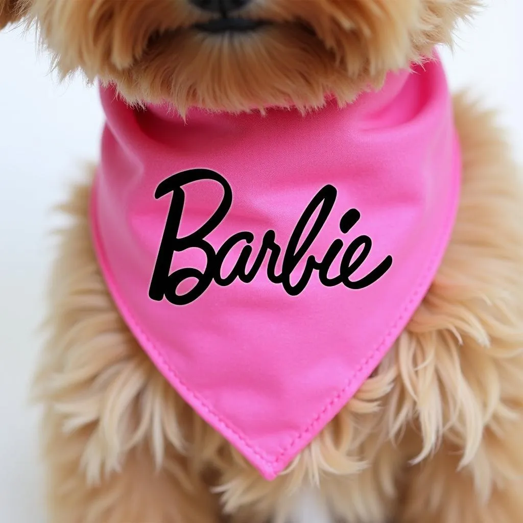 Classic Barbie dog bandana with the iconic logo