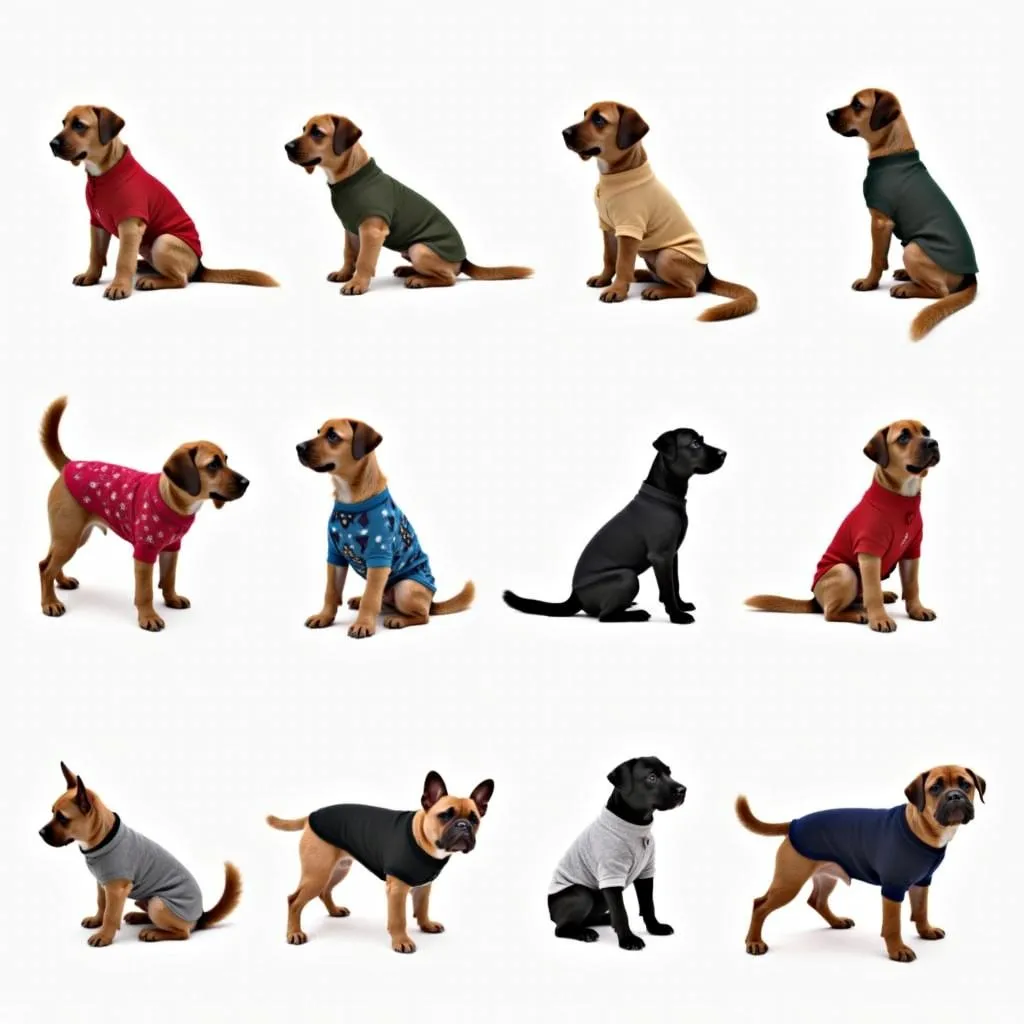 Variety of dog clothes for large breeds