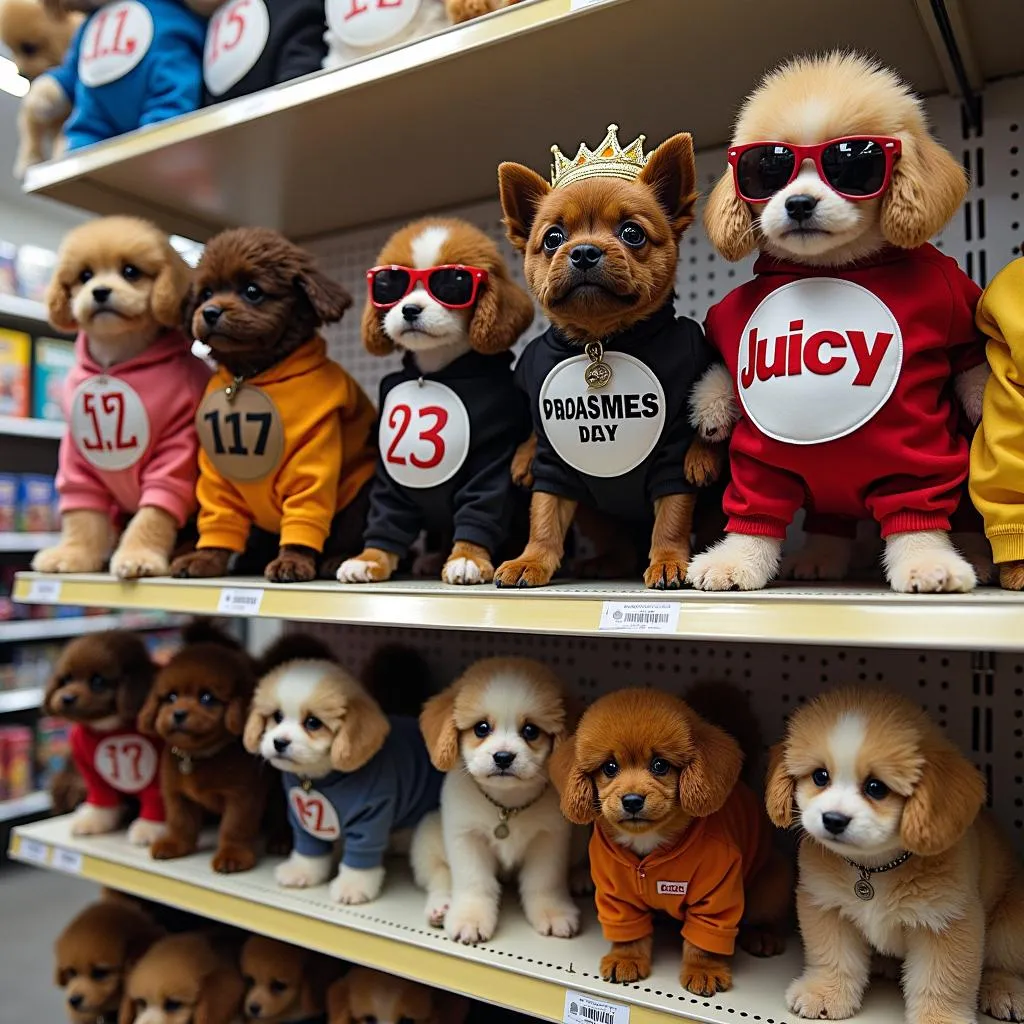 Biggie Smalls dog costume for sale in a pet store