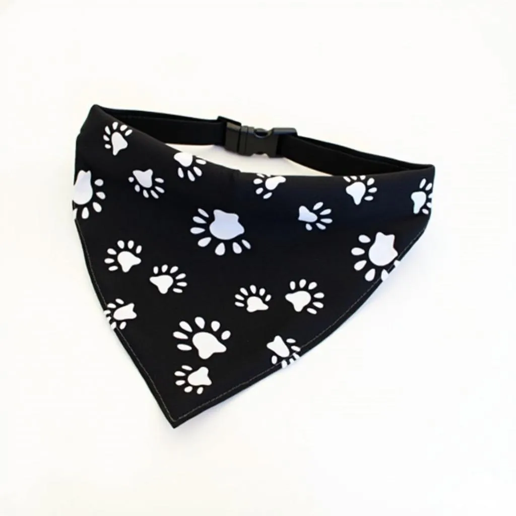 A black dog bandana on a furry friend