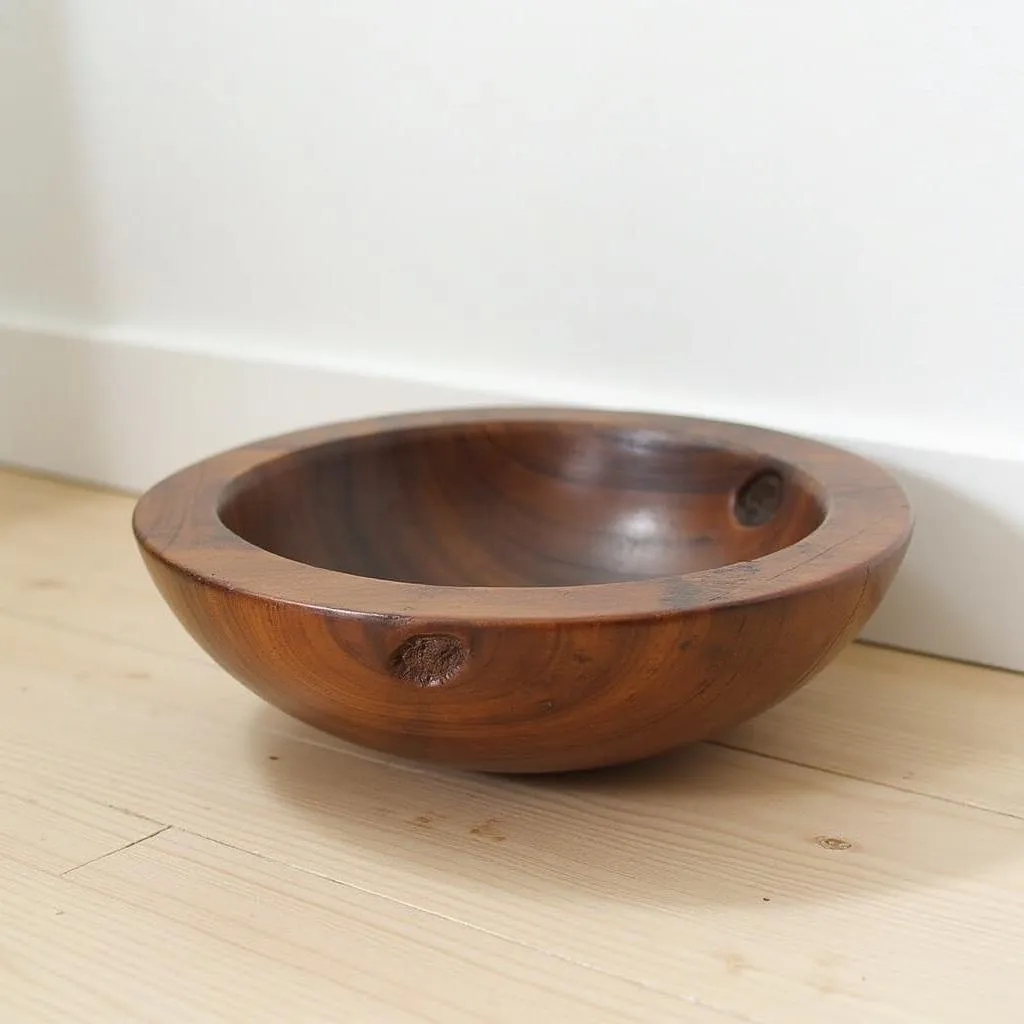 Large Boho Dog Bowl Made from Natural Wood 