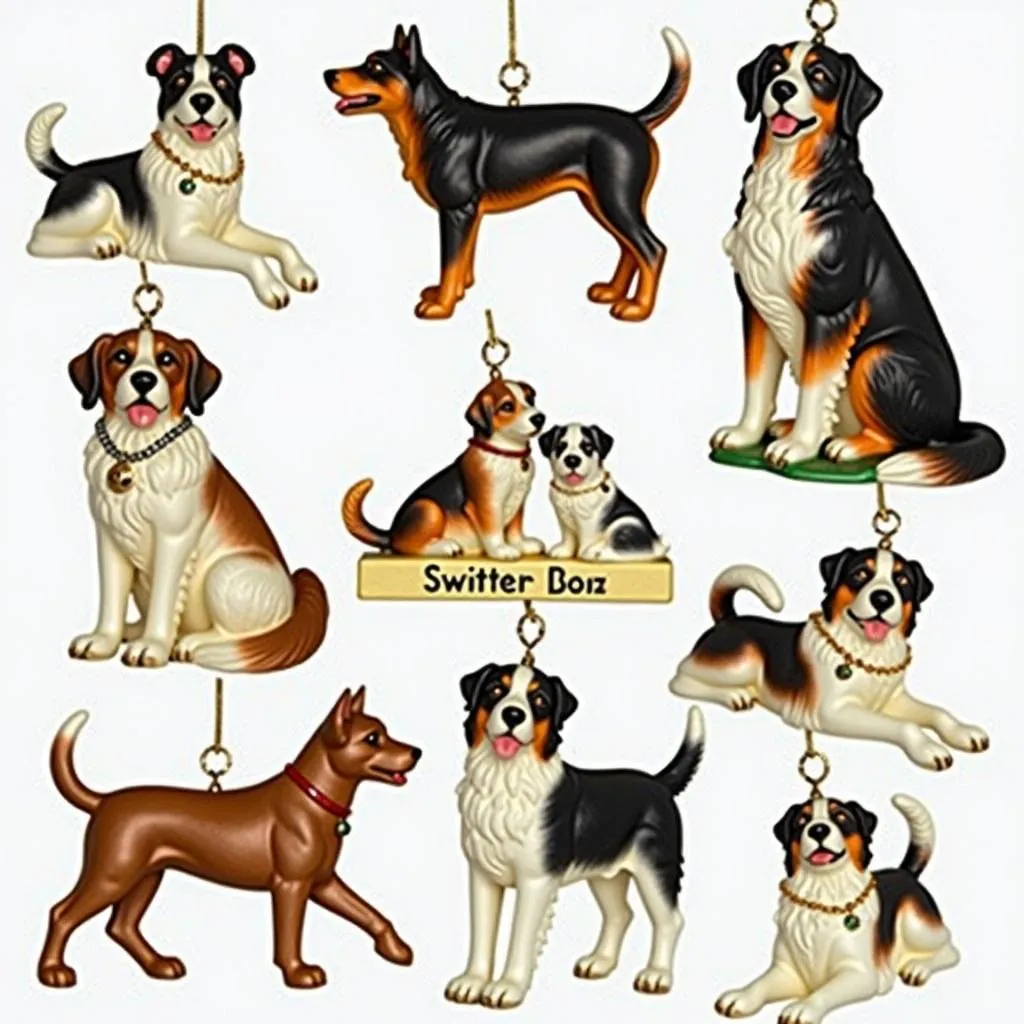 Bone &amp; paw print Christmas ornaments