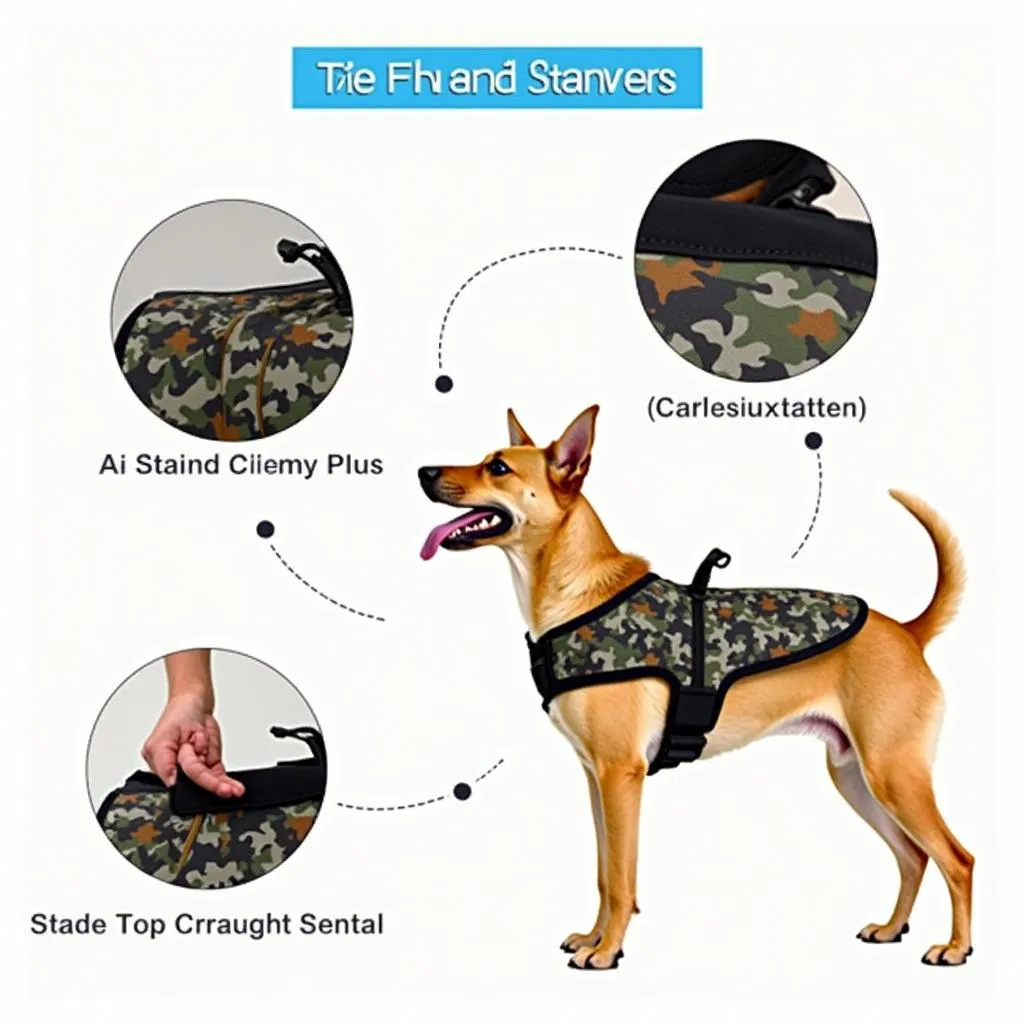 Camo dog vest for stylish and safe adventures