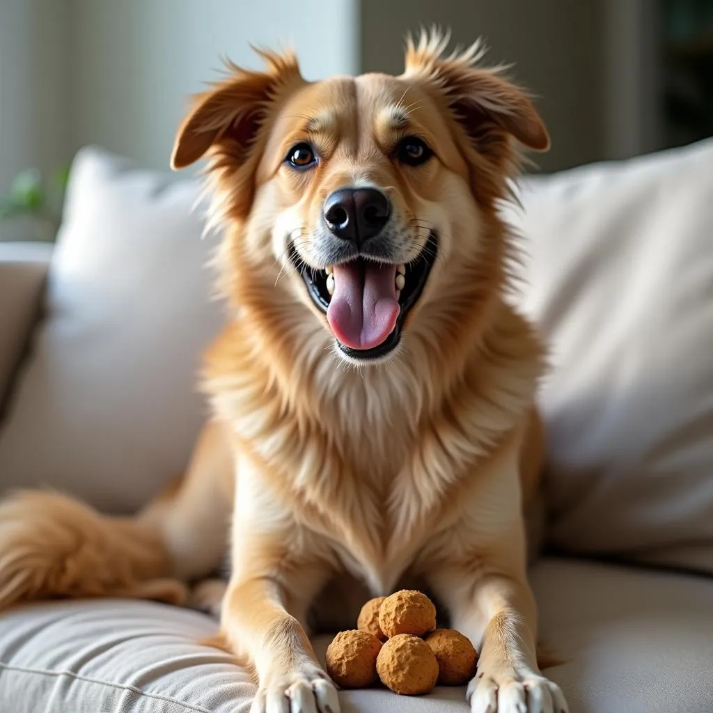 Happy dog enjoying CBD treats in Phoenix