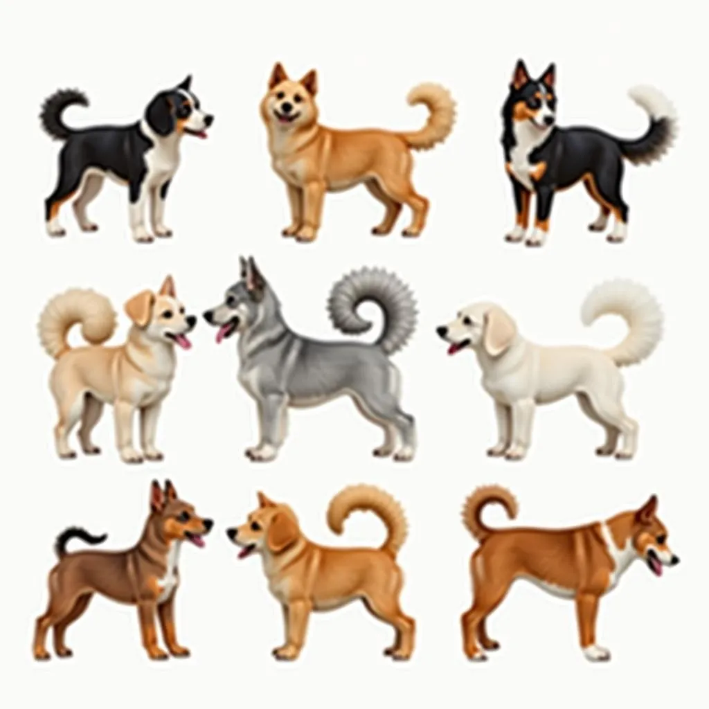 Dog breeds with curled tails and zigzag tail