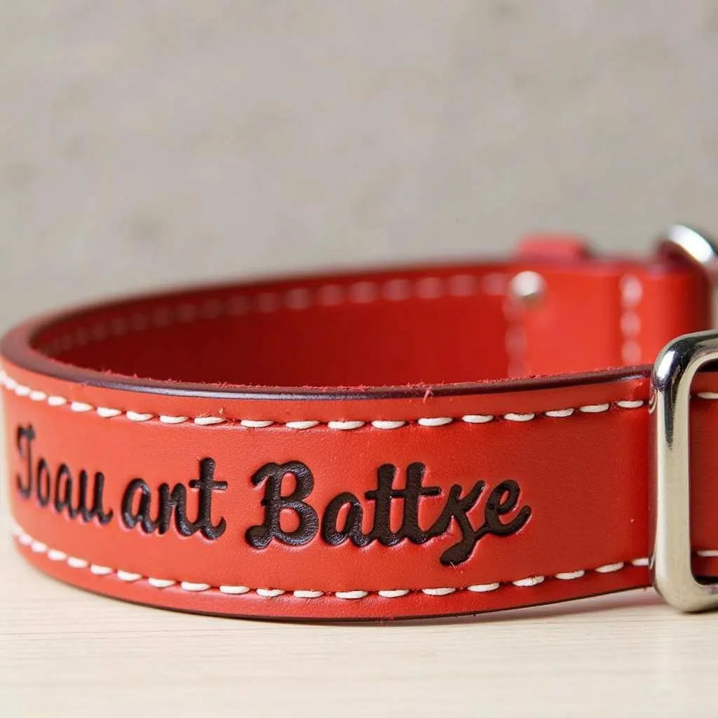 Custom dog collar with engraved name