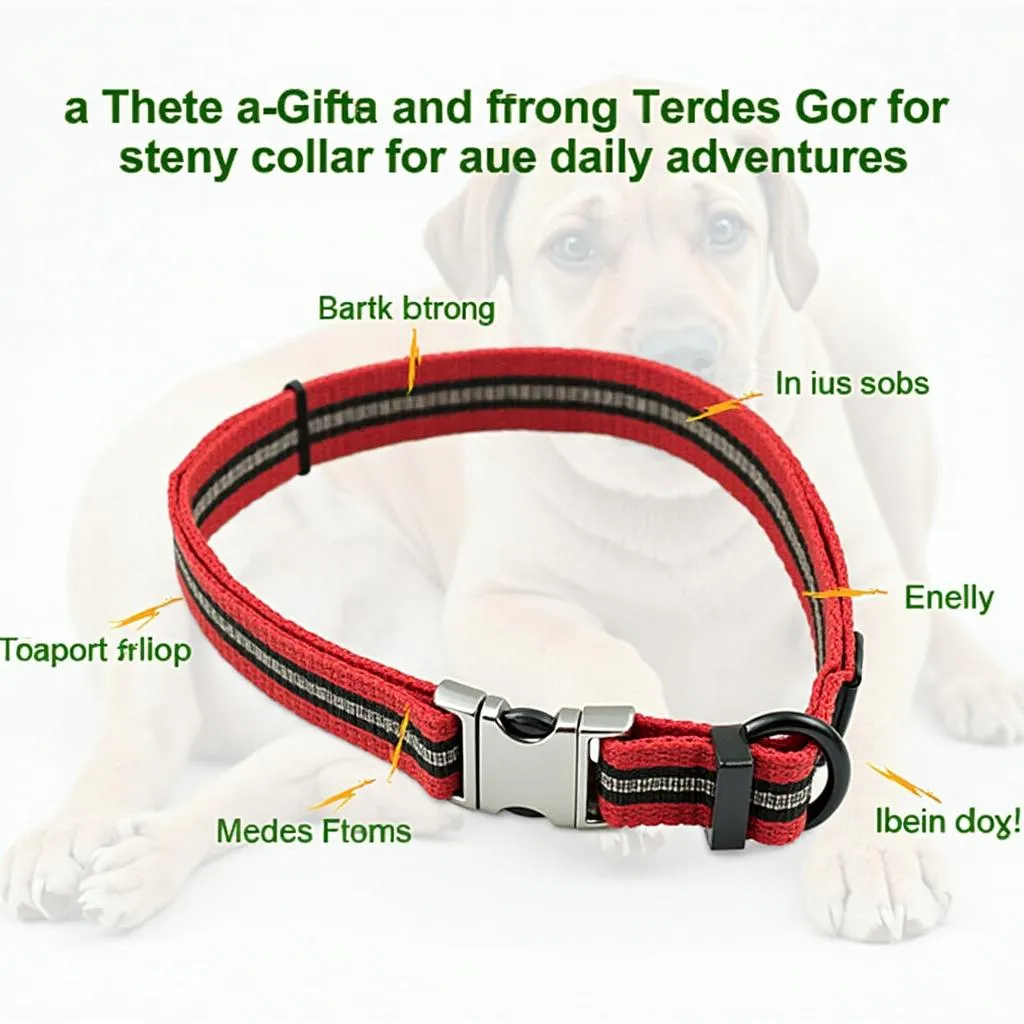 Custom collar for large dog with durable nylon and metal buckle