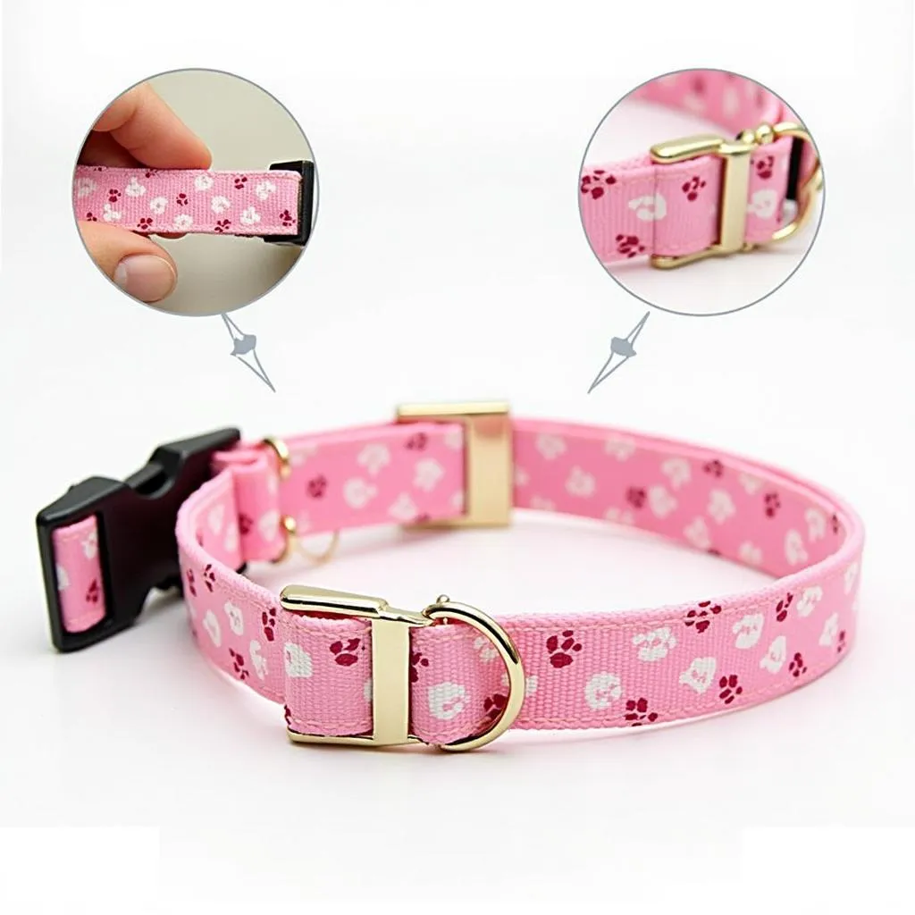 Custom collar for small dog with cute paw print design