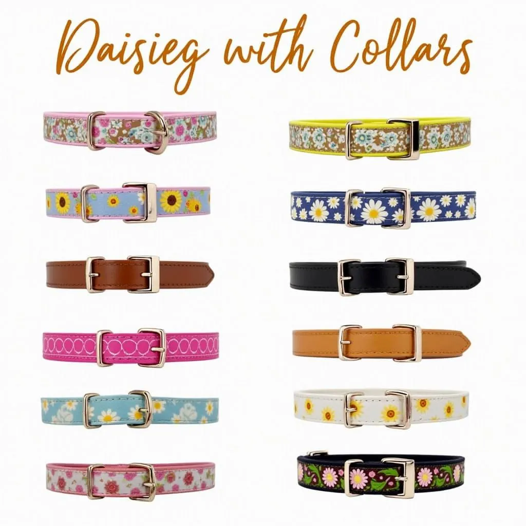 Dog Collar with Daisies for Spring