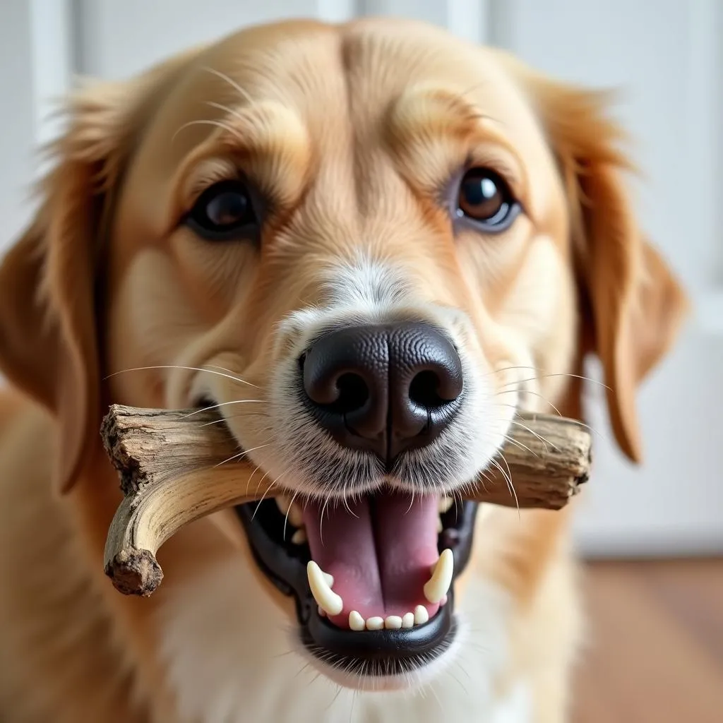 Natural deer antler chew for dog teeth cleaning