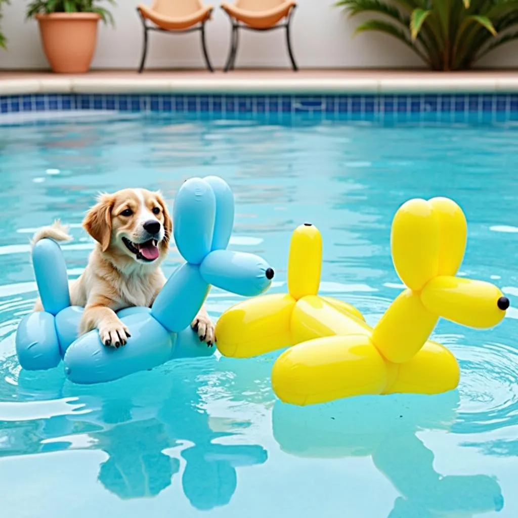 Dog Balloon Pool Floats with Fun Designs