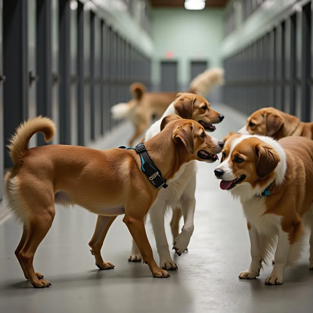 Dog Boarding Battle Creek MI - Kennel Dogs Playing