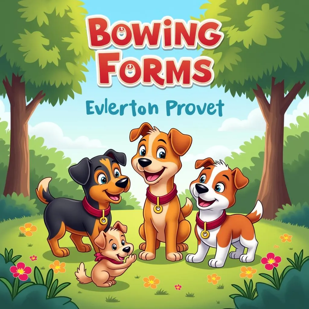 Cute dog cartoon book cover