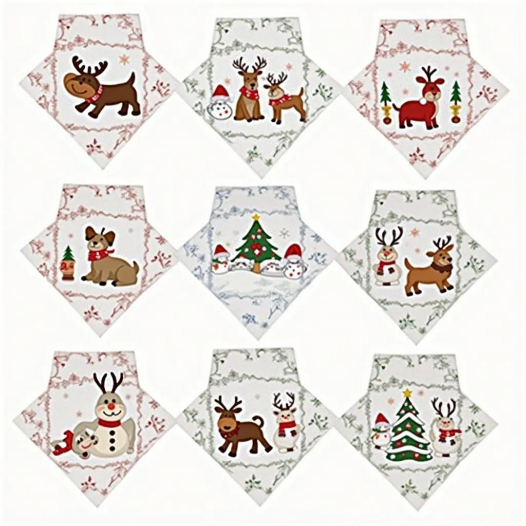 Dog Christmas Handkerchief Design