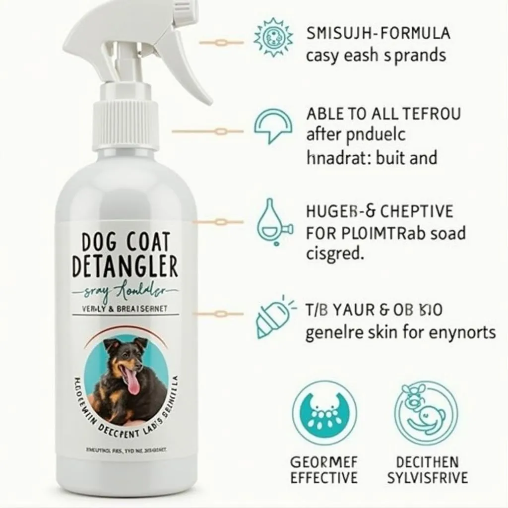 Dog Coat Detangler Spray for Long Hair