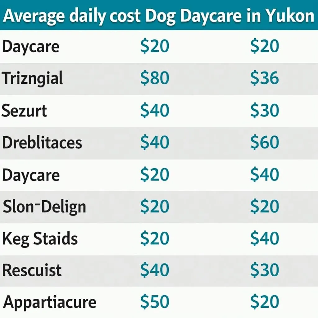 Dog daycare Yukon price list