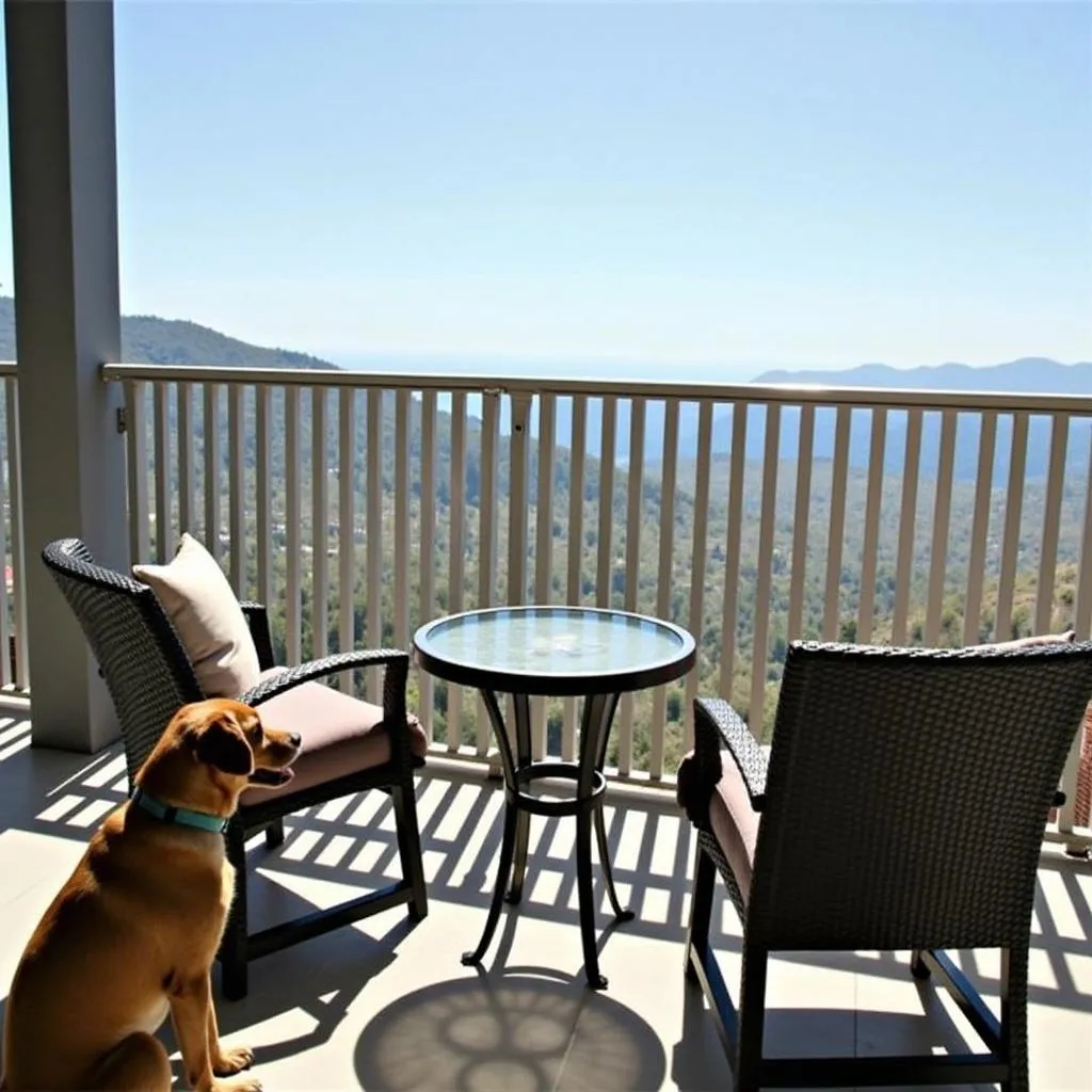 A cozy cabin with a balcony overlooking the sparkling Mediterranean Sea. This is where you and your furry friend can enjoy the views and the fresh sea air.