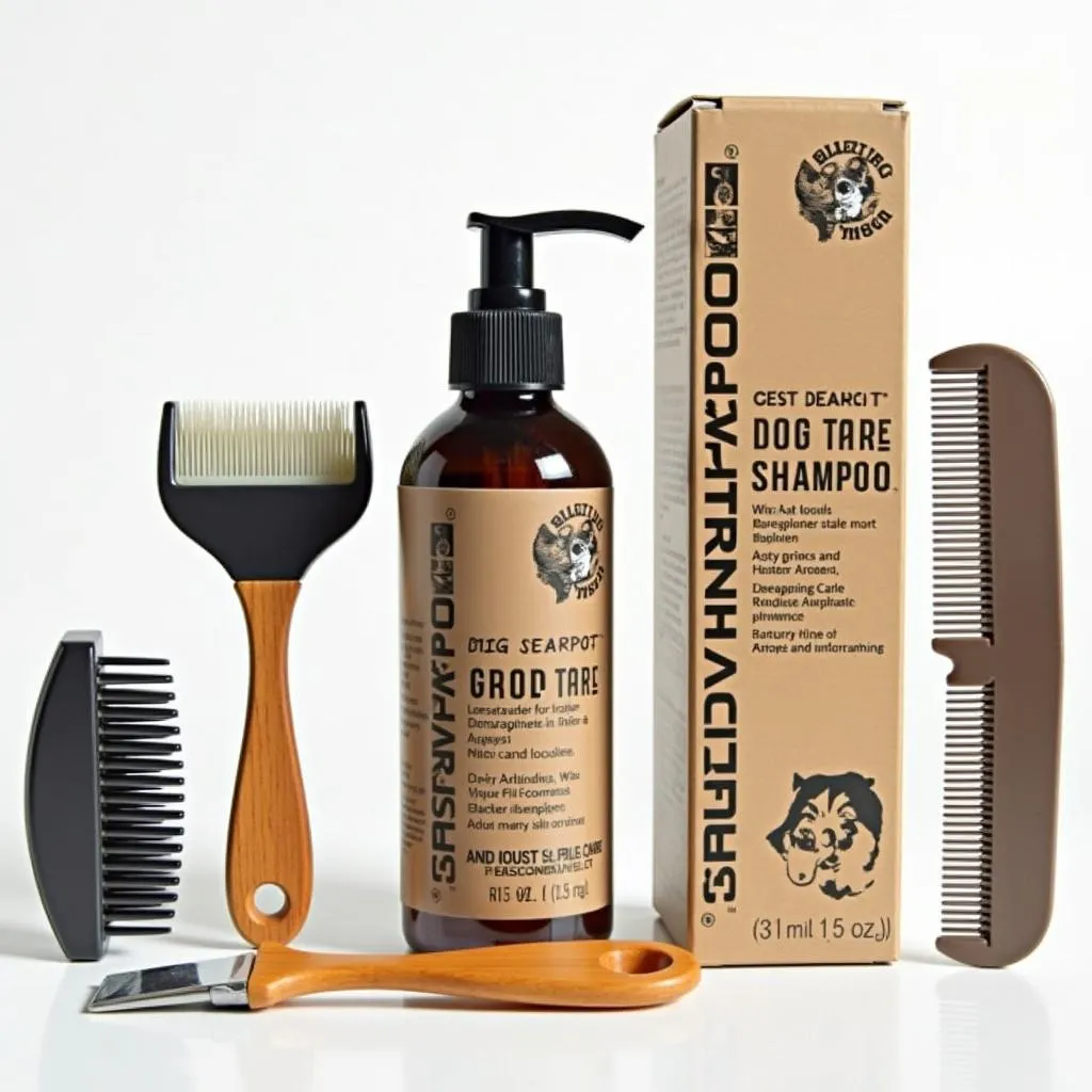 Dog Grooming Kit with Tar Shampoo