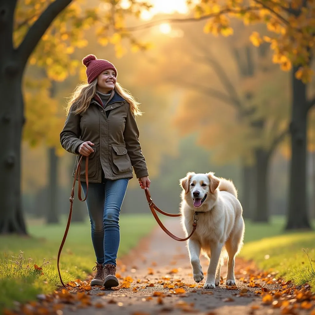 Dog Lover Walking Their Dog in the Park