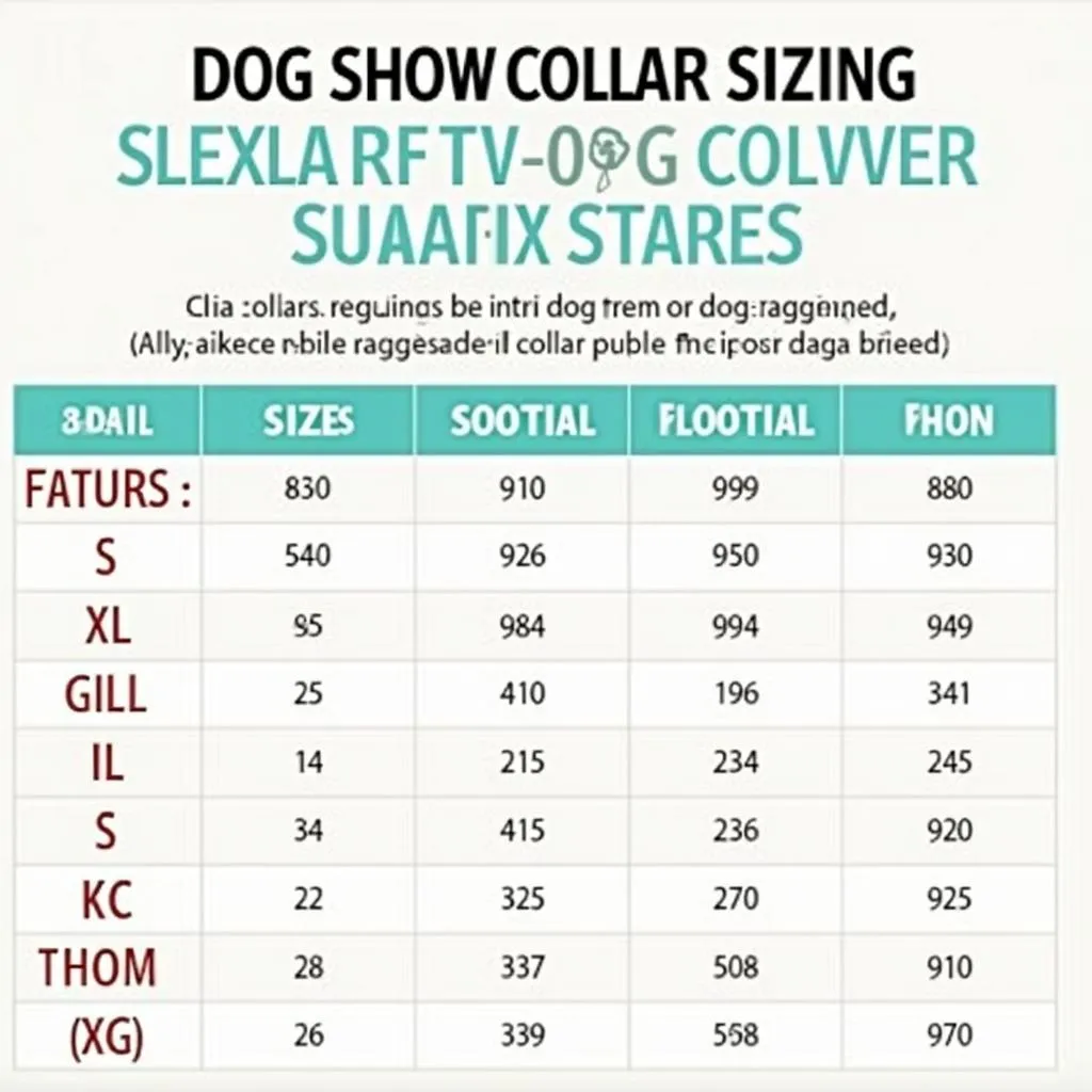 Dog show collar size chart: Choosing the perfect fit for your pup