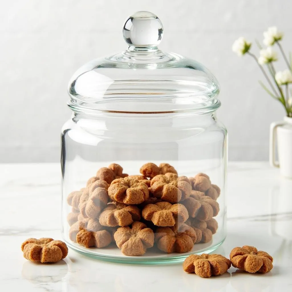 Glass Dog Treat Canister for Clear Visibility and Timeless Appeal