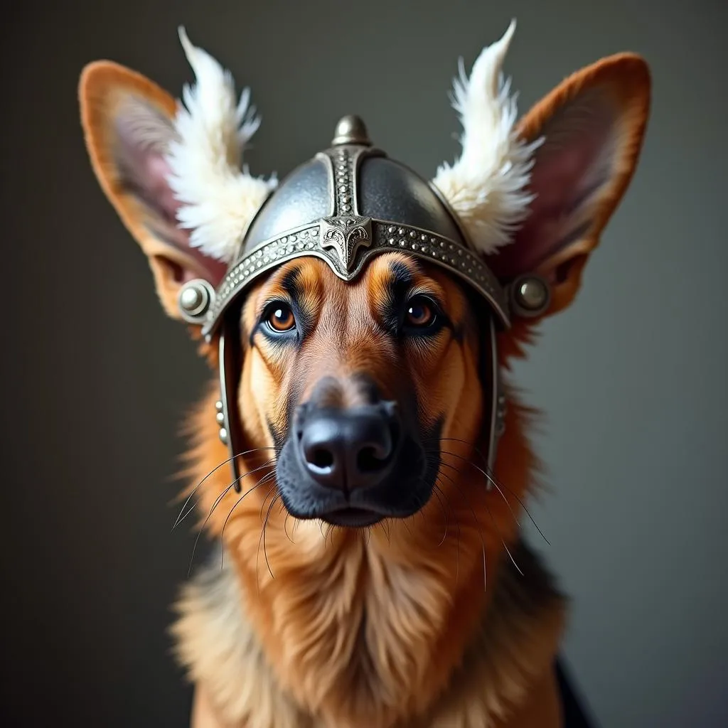 Dog Viking Helmet with Wings