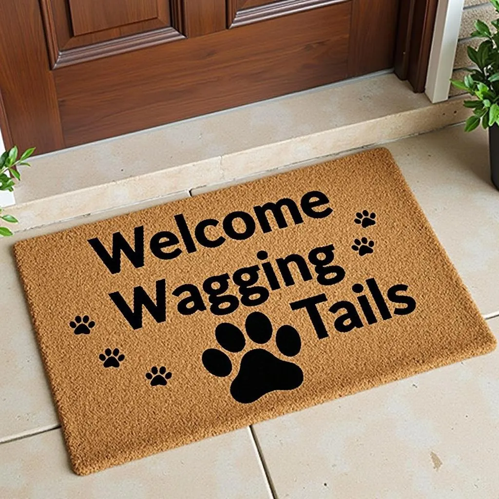 Dog Welcome Mat Front Door Decor