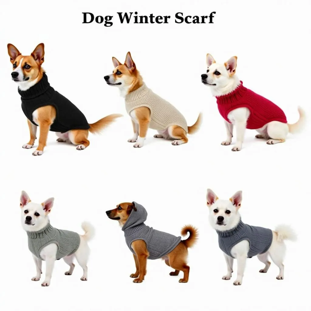 Different types of dog winter scarves