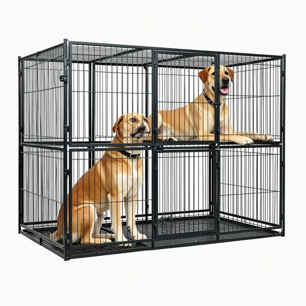 Large Breed Double Stacked Dog Kennel