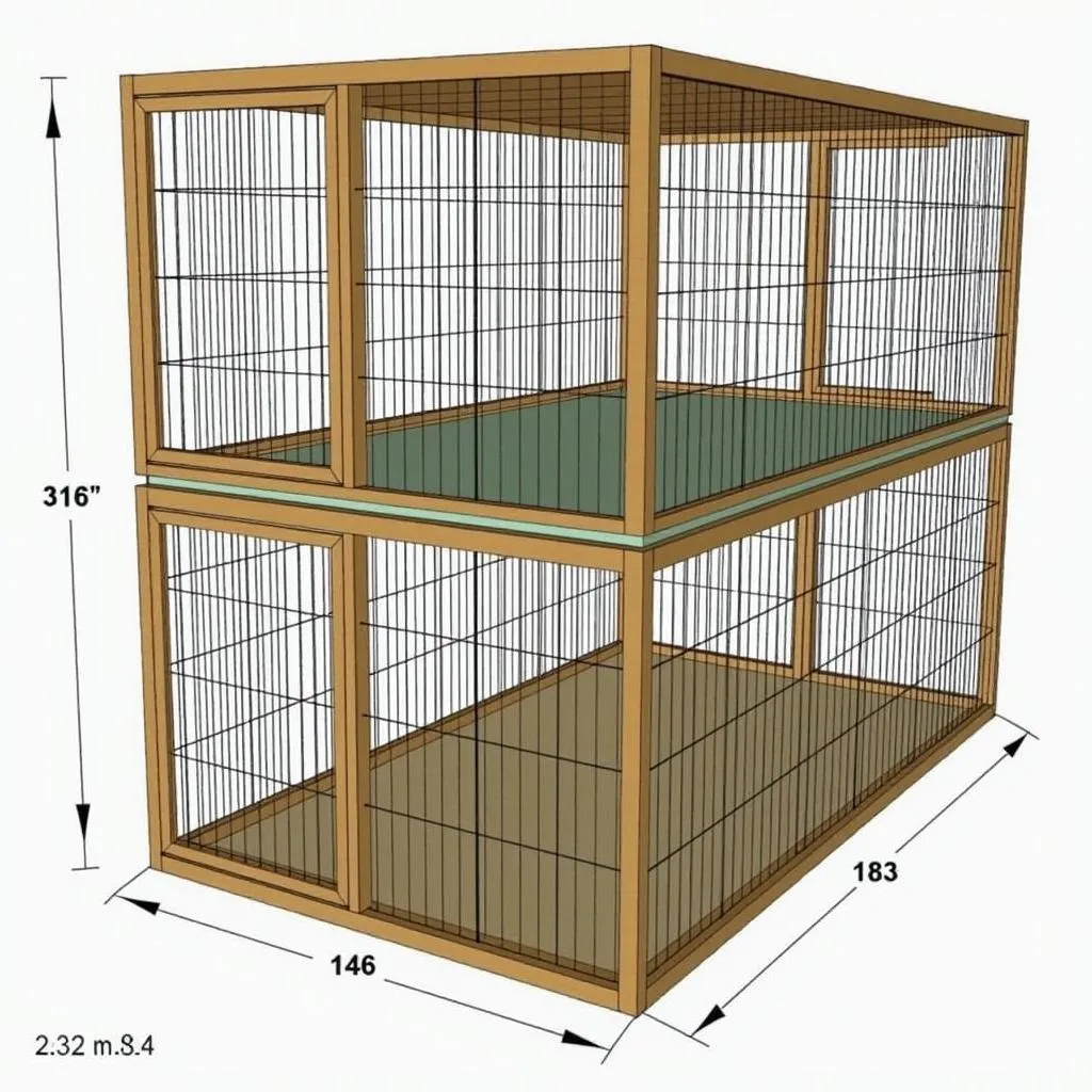 Double Stacked Dog Kennel with Ventilation