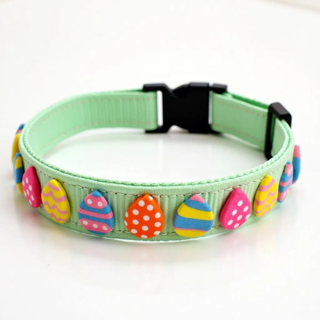 Easter Dog Collar with Colorful Eggs