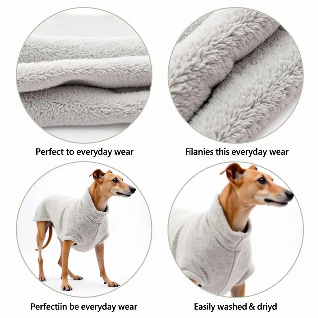 Fleece Whippet Dog Coat for Winter Warmth