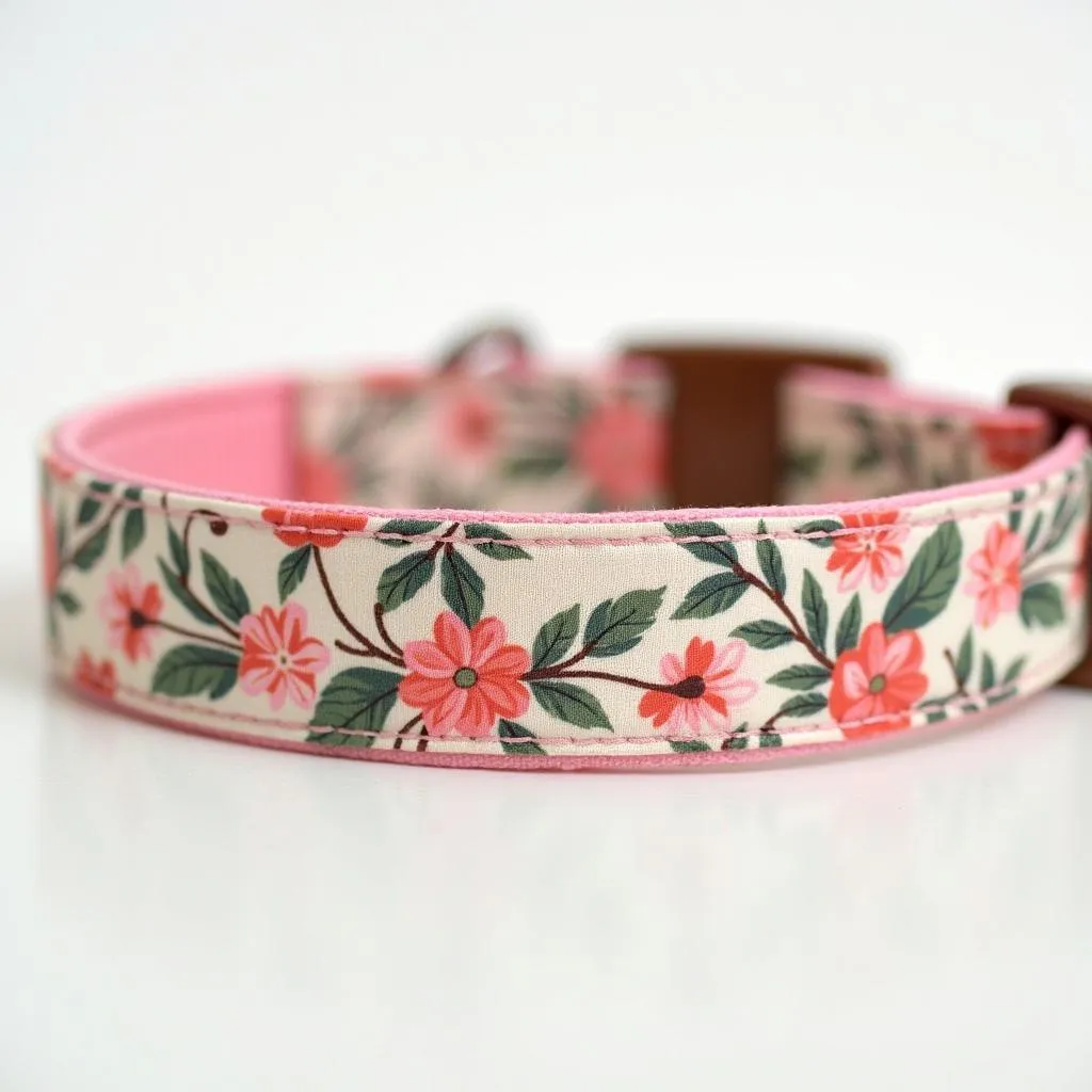 Floral Dog Collar with Springtime Flowers