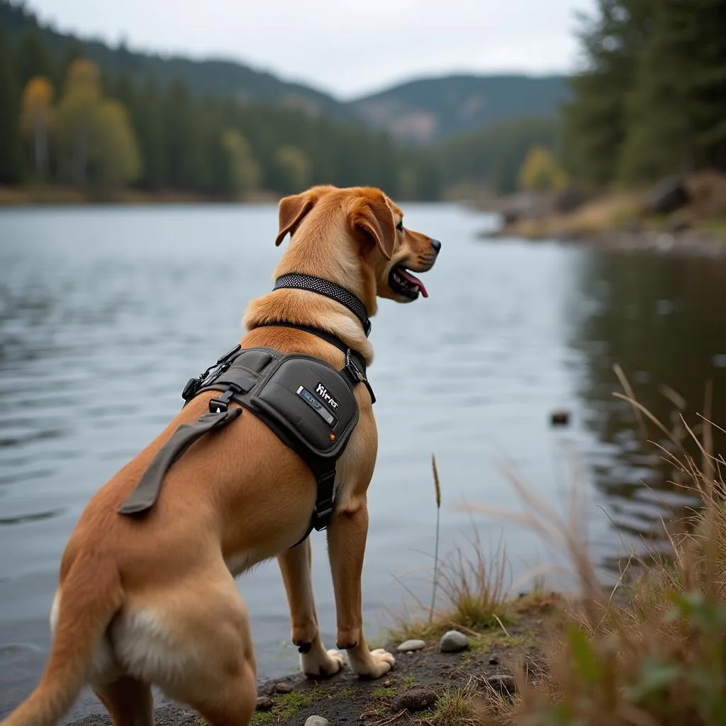 Fly fishing dog names: A dog by the water, enjoying a day of fishing