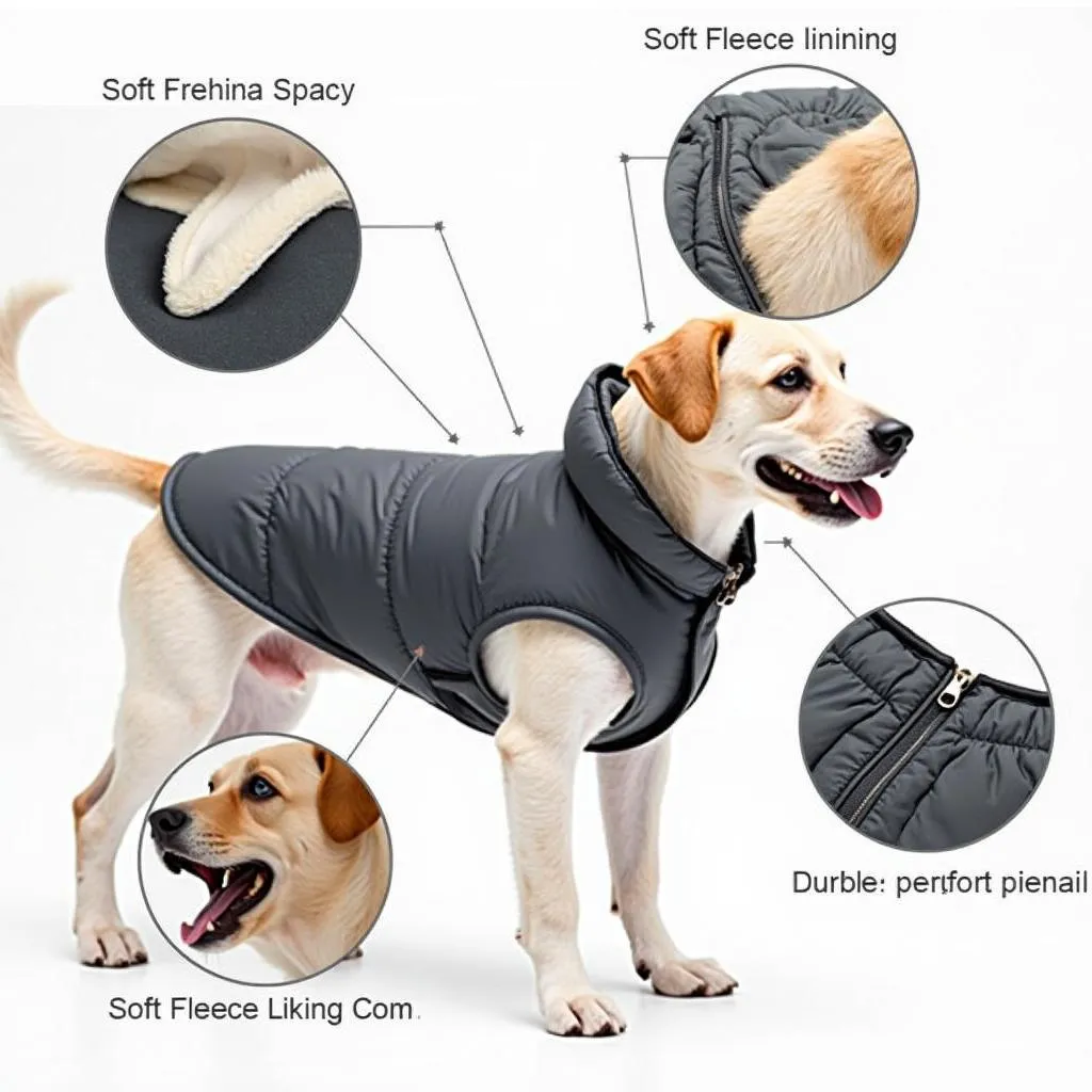 Gooby Dog Winter Coat with Fleece Lining