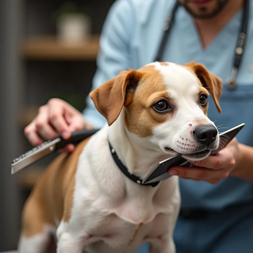 Dog grooming with wide blades