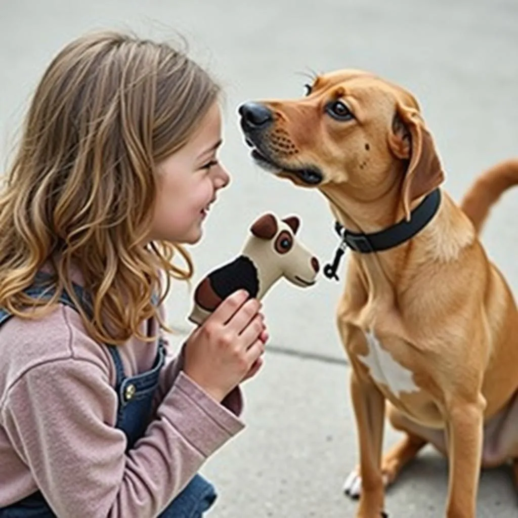 Hand dog puppet toy for training and playtime