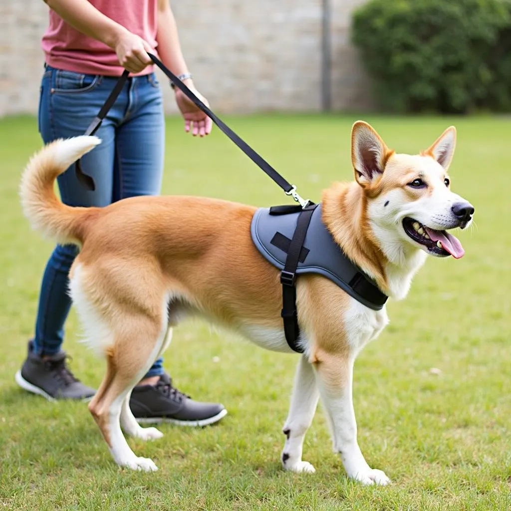 Harness for large dogs on a walk