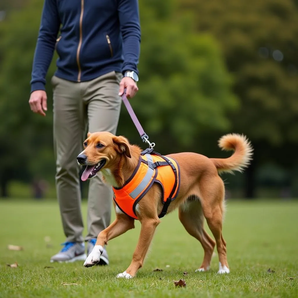 High visibility harness for dog walking