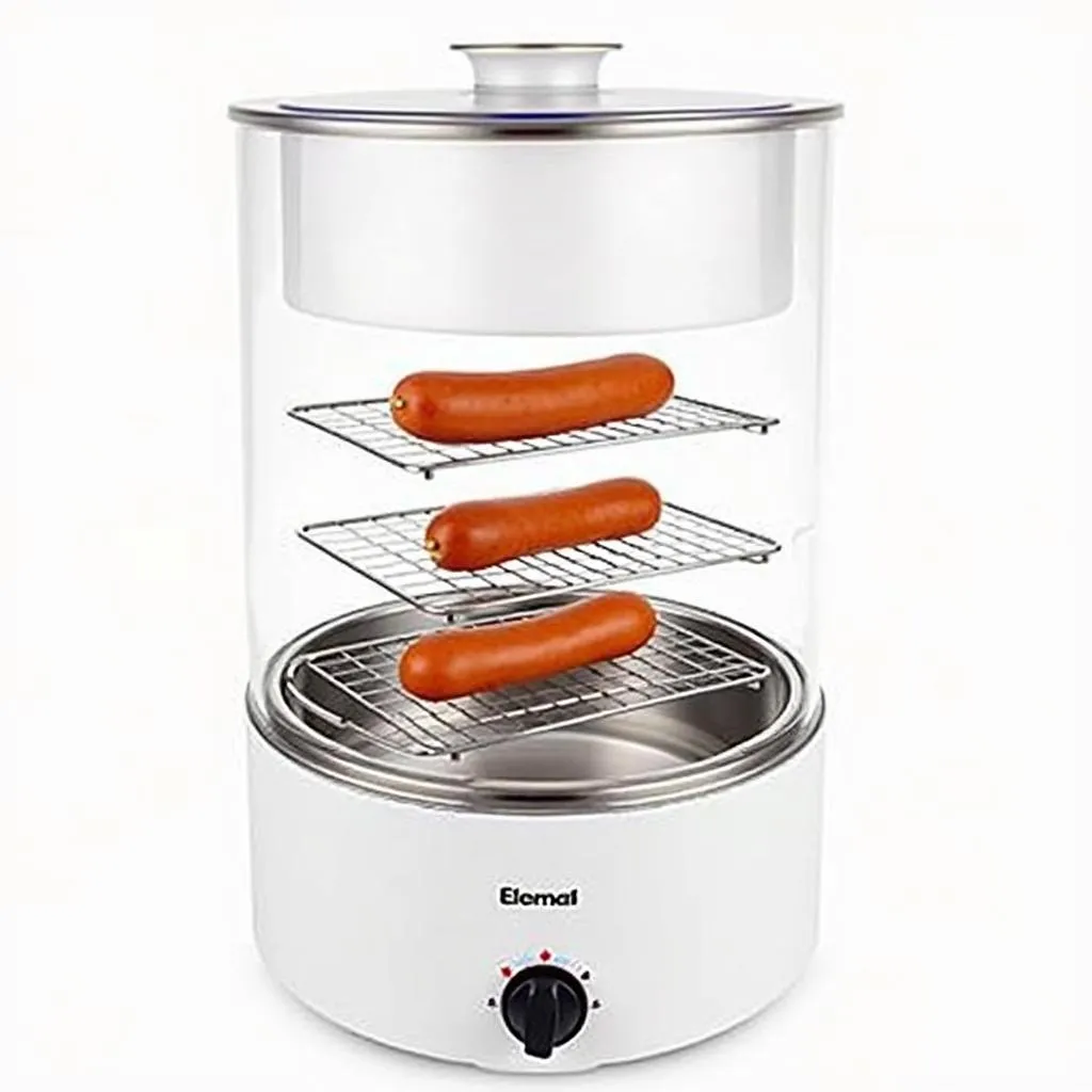 A hot dog steamer with various features