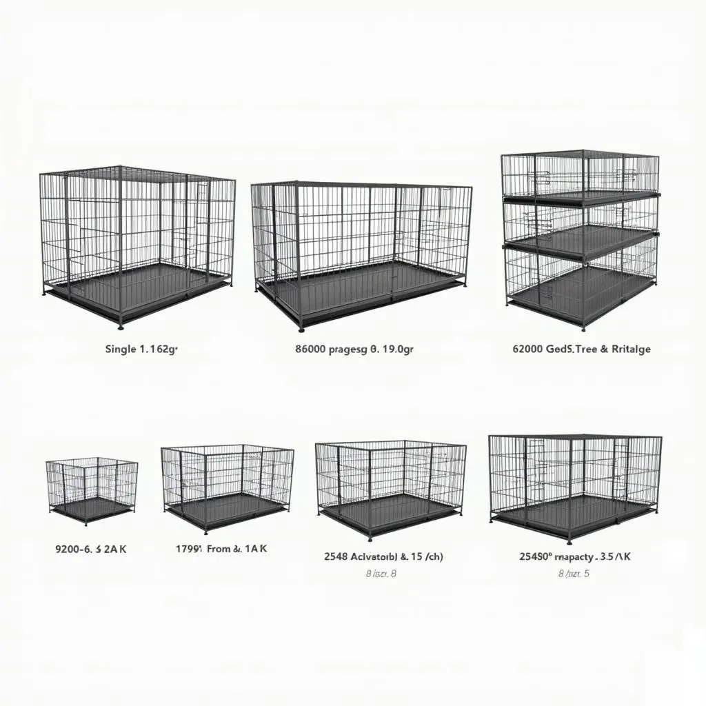 Industrial dog cages in different sizes