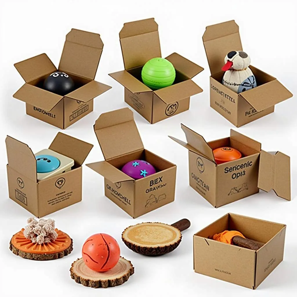 Interactive dog toys included in unique dog boxes