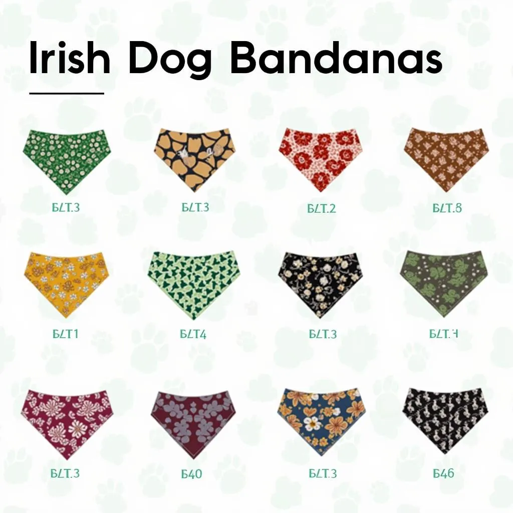 Variety of Irish Dog Bandanas