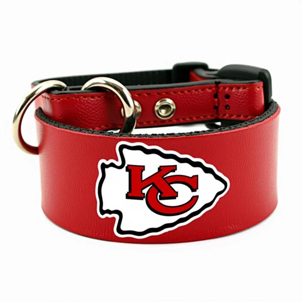 KC Chiefs dog collar featuring the team logo