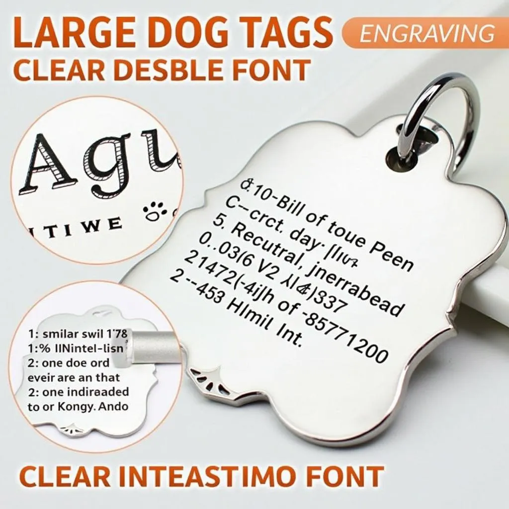 Large dog tag with multiple engraving options