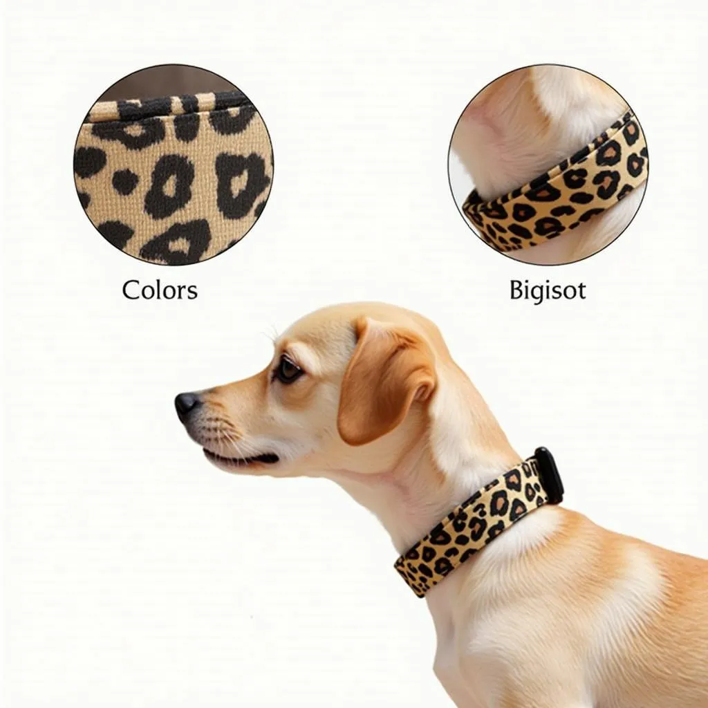 Leopard print dog collar for small breeds