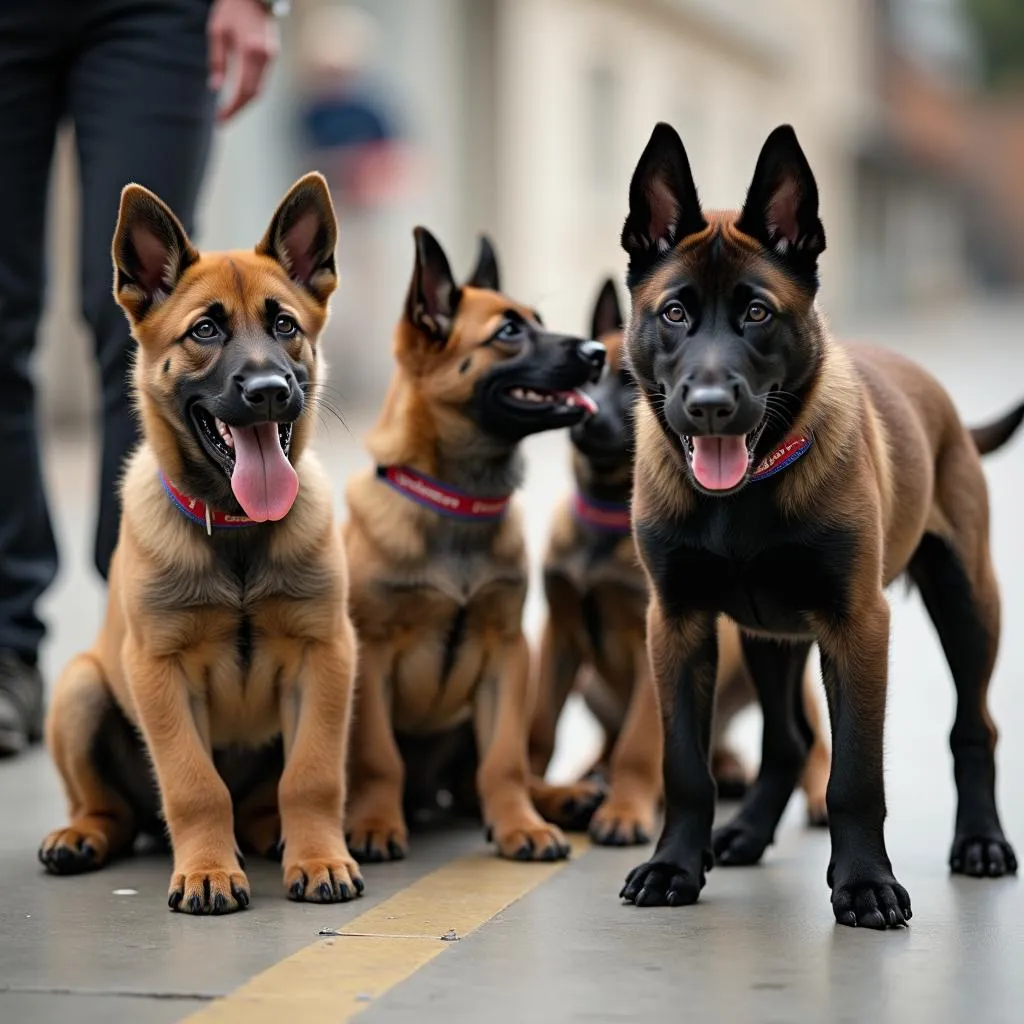 Malinois service dog training class