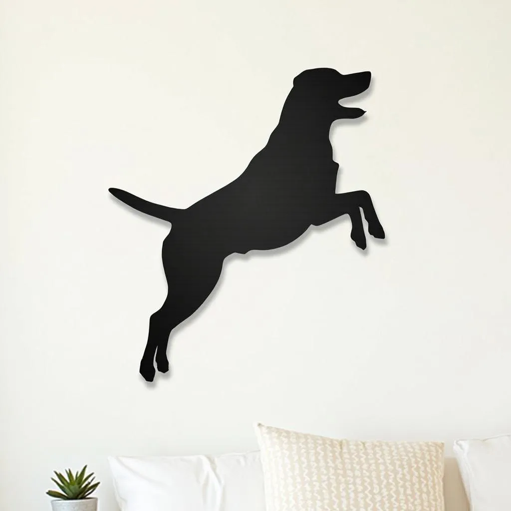 Metal dog wall art silhouette