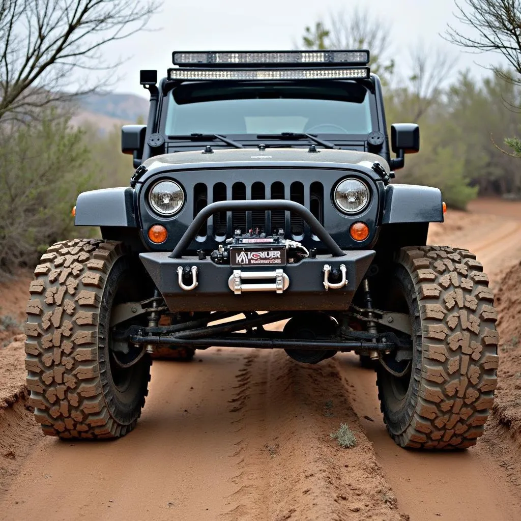 Off-Road Vehicle Equipped with Mud Dog Tires